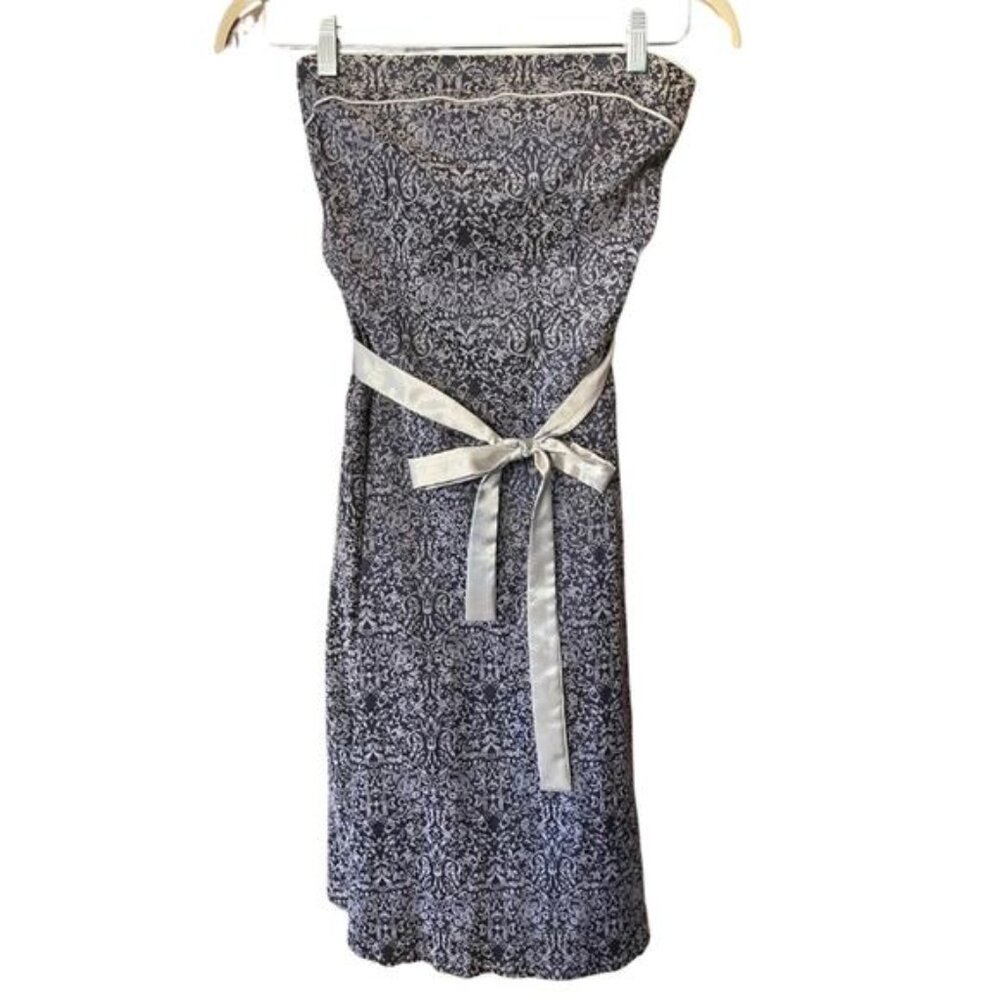 strapless midi spring summer dress. Size L - Picture 1 of 5